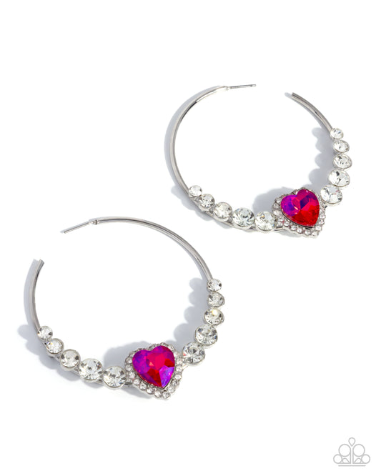 Courting Confidence - Pink Hoop Earring - Paparazzi