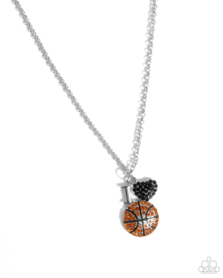 Basketball Balance Orange Necklace - Paparazzi - Dare2bdazzlin N Jewelry