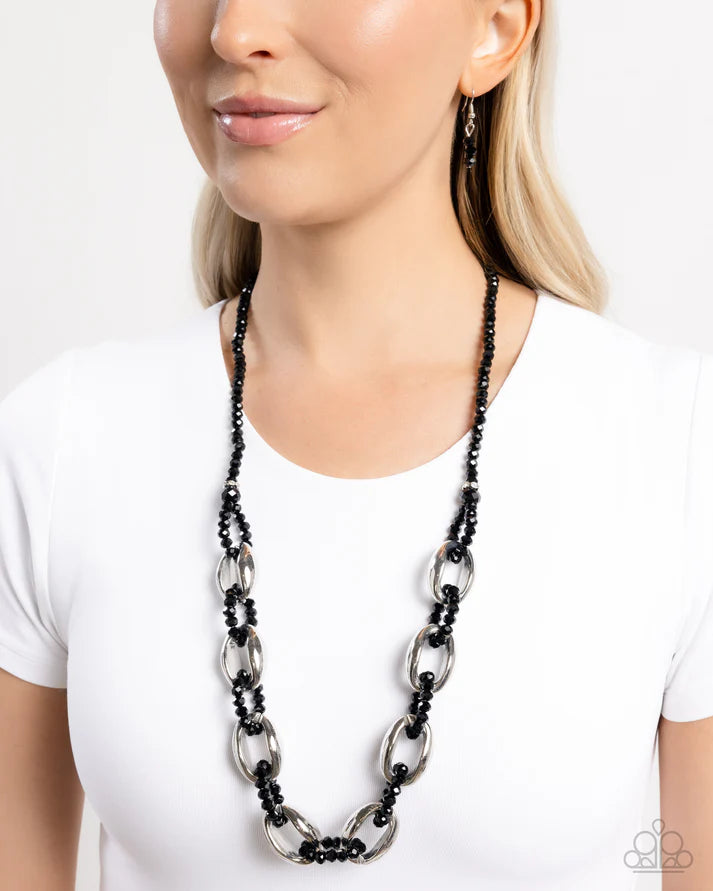 Flickering Fact Black Necklace - Paparazzi - Dare2bdazzlin N Jewelry