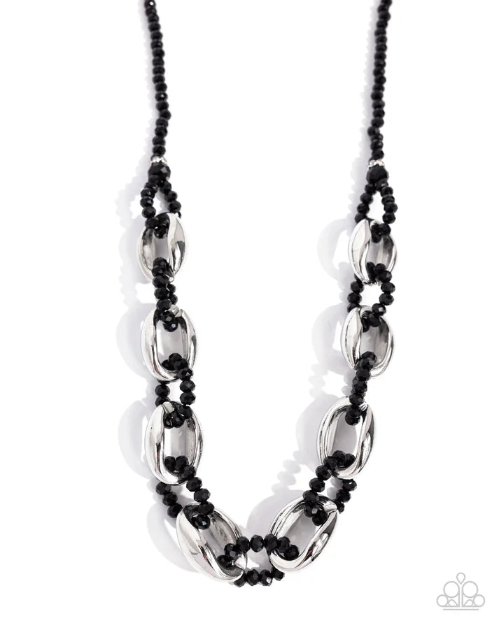 Flickering Fact Black Necklace - Paparazzi - Dare2bdazzlin N Jewelry