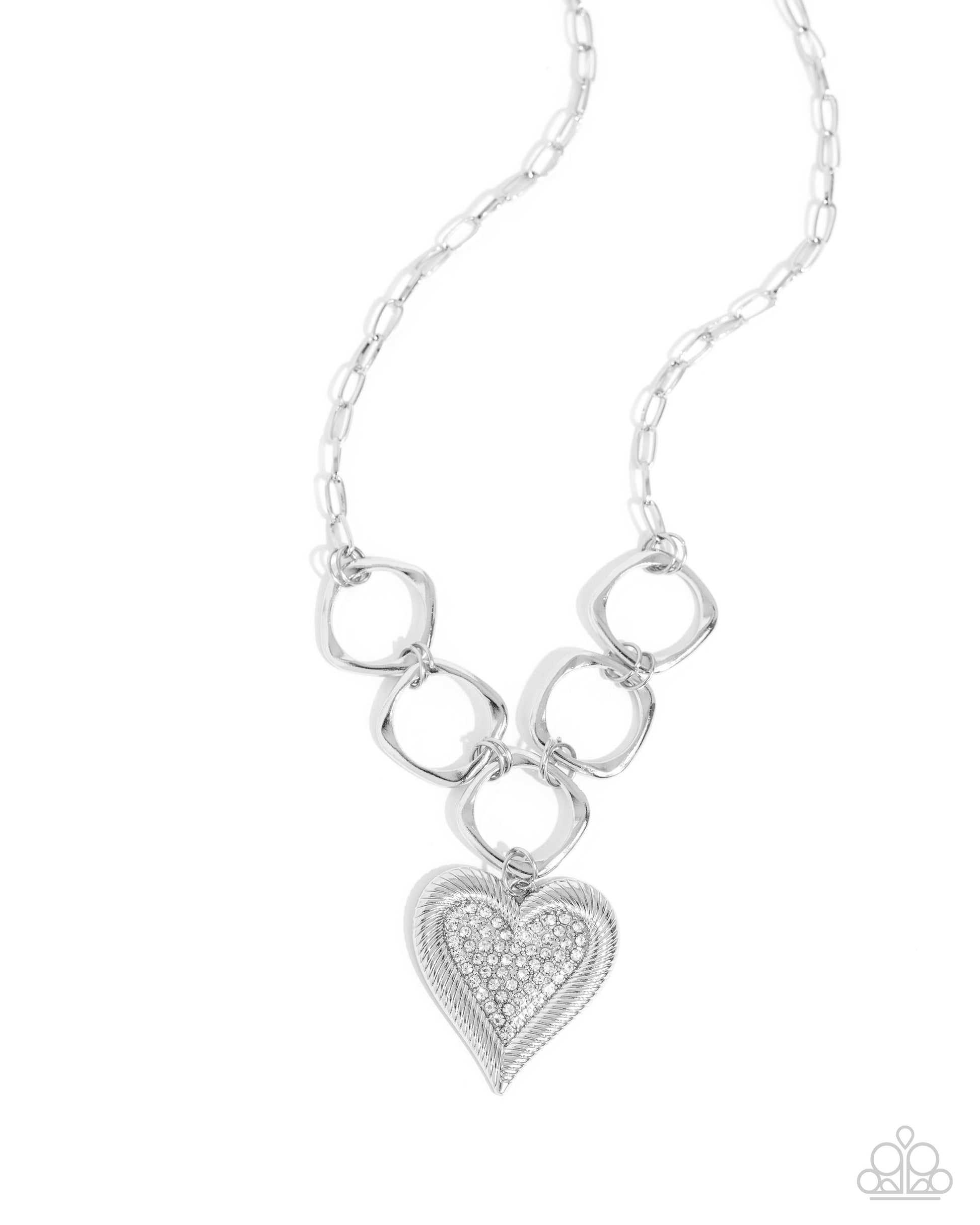 Focused Affection White Necklace - Paparazzi - Dare2bdazzlin N Jewelry