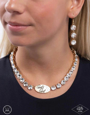God's Girl Gold Choker - Paparazzi - Dare2bdazzlin N Jewelry