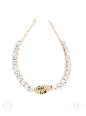 God's Girl Gold Choker - Paparazzi - Dare2bdazzlin N Jewelry