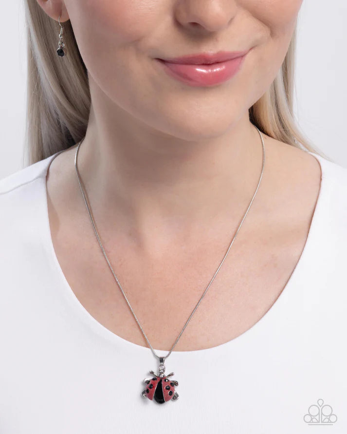 Ladybug Legend Red Necklace - Paparazzi - Dare2bdazzlin N Jewelry