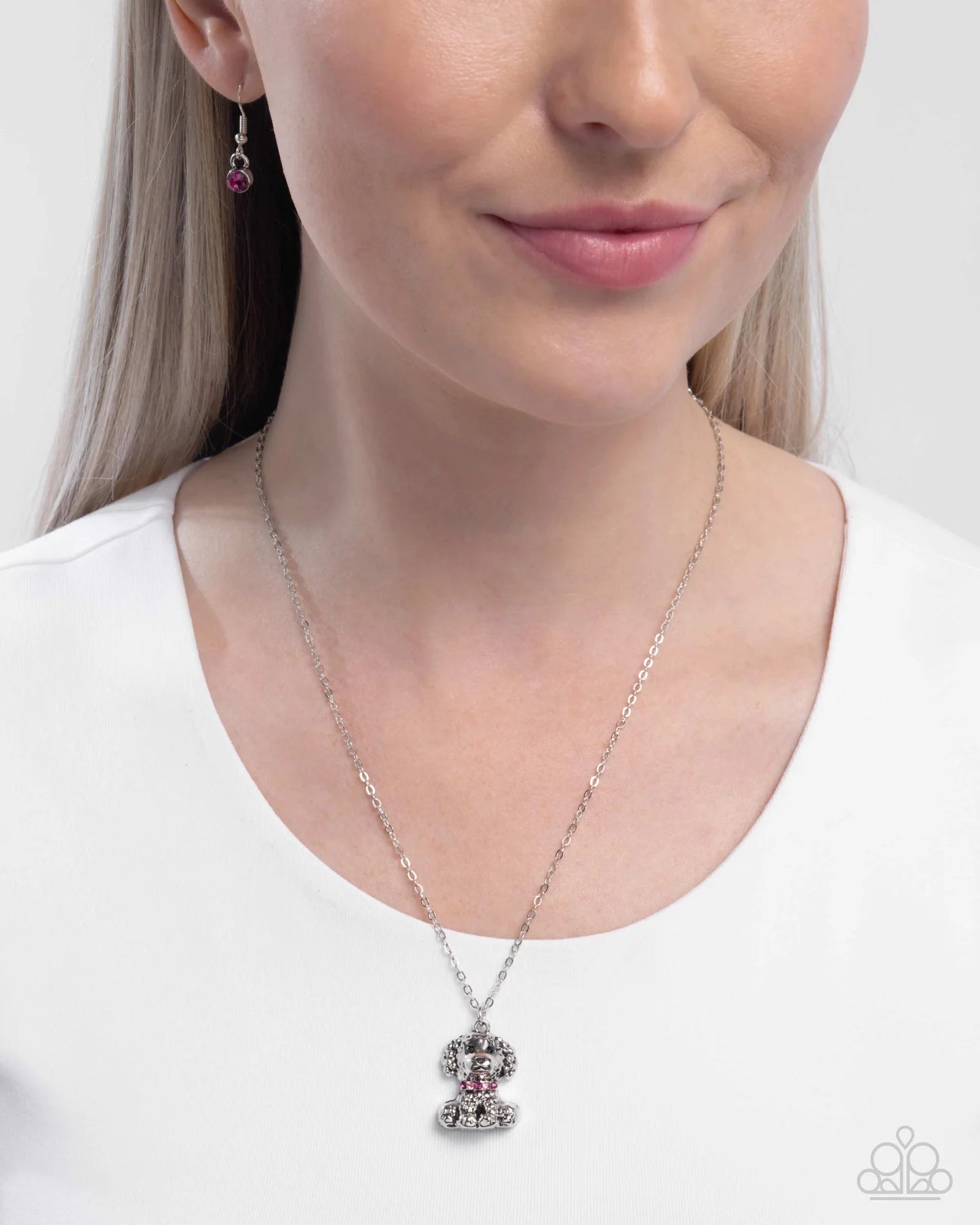 Poodle Pizzazz Pink Necklace - Paparazzi - Dare2bdazzlin N Jewelry