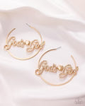 Shine with Purpose Gold Hoop Earring - Dare2bdazzlin N Jewelry