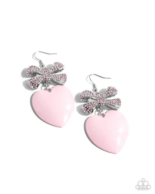 Suitable Sweetheart Pink Earring - Paparazzi - Dare2bdazzlin N Jewelry