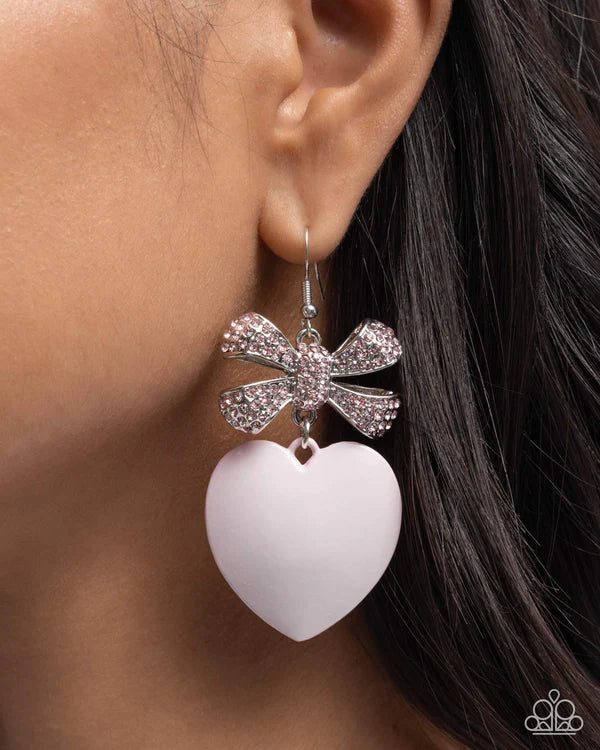 Suitable Sweetheart Pink Earring - Paparazzi - Dare2bdazzlin N Jewelry