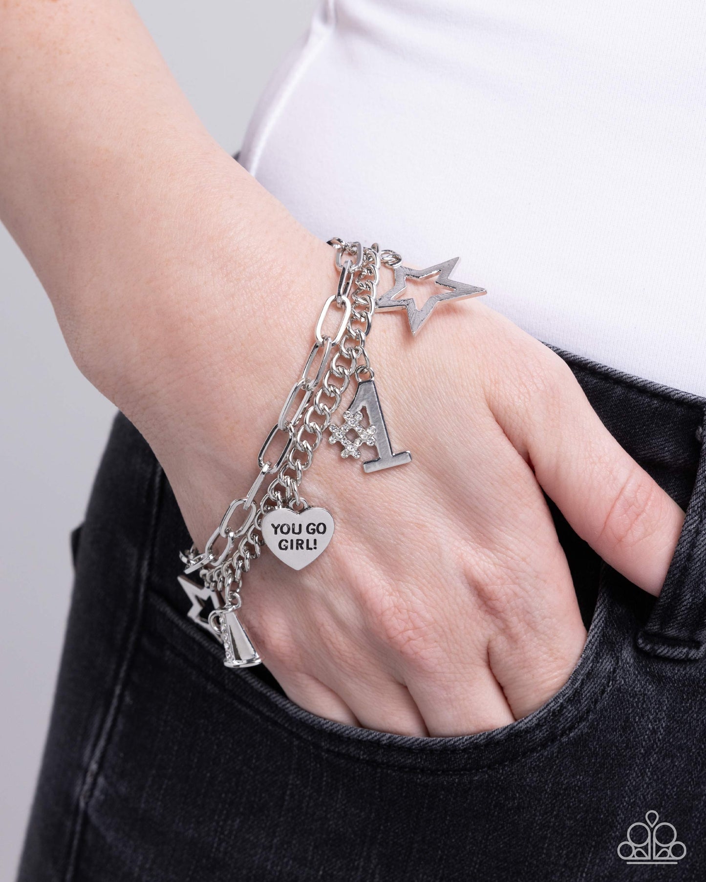 Team Spirit White Bracelet - Paparazzi - Dare2bdazzlin N Jewelry