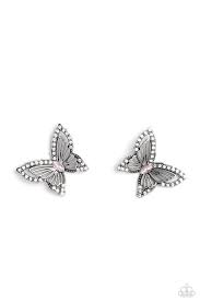 Wispy Wings Pink Earrings - Paparazzi - Dare2bdazzlin N Jewelry