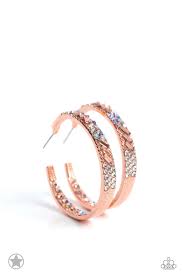 Glitzy by Association - Copper Earring - Paparazzi - Dare2bdazzlin N Jewelry