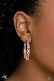 Glitzy by Association - Copper Earring - Paparazzi - Dare2bdazzlin N Jewelry
