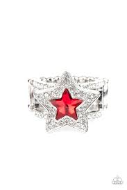 One Nation Under Sparkle Red Ring - Paparazzi - Dare2bdazzlin N Jewelry