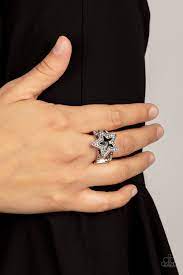 One Nation Under Sparkle Silver Ring - Paparazzi - Dare2bdazzlin N Jewelry