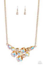 Round Royalty Gold Necklace & Bracelet Set - Paparazzi - Dare2bdazzlin N Jewelry