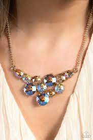 Round Royalty Gold Necklace & Bracelet Set - Paparazzi - Dare2bdazzlin N Jewelry