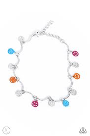 Smiley Sensation Multi Anklet - Paparazzi - Dare2bdazzlin N Jewelry