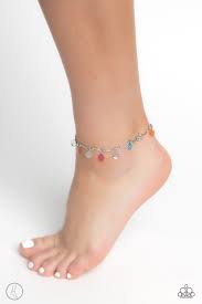 Smiley Sensation Multi Anklet - Paparazzi - Dare2bdazzlin N Jewelry
