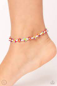 Midsummer Daisy Multi Anklet - Paparazzi - Dare2bdazzlin N Jewelry