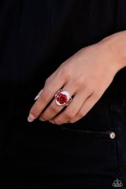 ROSE to My Heart Red RIng - Paparazzi - Dare2bdazzlin N Jewelry
