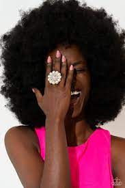 PEARL Talk - White Ring - Paparazzi - Dare2bdazzlin N Jewelry