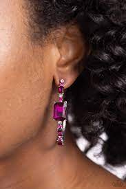 Elite Ensemble Pink Hoop Earring - Paparazzi - Dare2bdazzlin N Jewelry