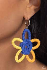 Spin a Yarn Orange Hoop Earring - Paparazzi - Dare2bdazzlin N Jewelry