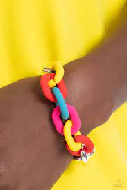 Candid Contrast  Red Bracelet - Paparazzi - Dare2bdazzlin N Jewelry
