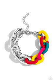 Candid Contrast  Red Bracelet - Paparazzi - Dare2bdazzlin N Jewelry