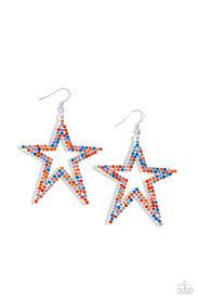 Rockstar Energy White Earring - Paparazzi - Dare2bdazzlin N Jewelry