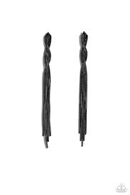 Ropin Rodeo Queen Black Post Earring - Paparazzi - Dare2bdazzlin N Jewelry