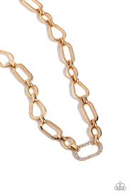 Sentimental Sequence Gold Necklace - Paparazzi - Dare2bdazzlin N Jewelry