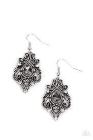 Palace Perfection Silver Earring - Paparazzi - Dare2bdazzlin N Jewelry