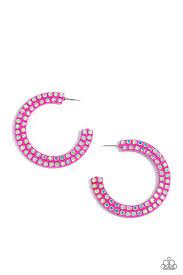 Flawless Fashion Pink Hoop Earring - Paparazzi - Dare2bdazzlin N Jewelry