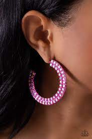 Flawless Fashion Pink Hoop Earring - Paparazzi - Dare2bdazzlin N Jewelry