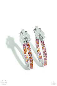 Outstanding Ombre Orange Clip-On Earring - Paparazzi - Dare2bdazzlin N Jewelry