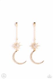 Stellar Showstopper Gold Post Earring - Paparazzi - Dare2bdazzlin N Jewelry