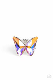 Fluorescent Flutter Orange Ring - Paparazzi - Dare2bdazzlin N Jewelry
