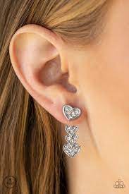Heartthrob Twinkle White Post Earring - Paparazzi - Dare2bdazzlin N Jewelry