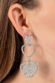Couple's Celebration White Post-Earring - Paparazzi - Dare2bdazzlin N Jewelry
