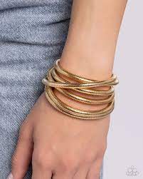 Stacked Severity Gold Bracelet - Paparazzi - Dare2bdazzlin N Jewelry