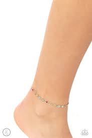 Familiar Florals Multi Anklet - Paparazzi - Dare2bdazzlin N Jewelry