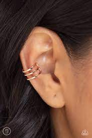 Metro Mashup Gold Earring - Cuff - Paparazzi - Dare2bdazzlin N Jewelry