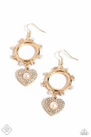 Romantic Relic Gold Earring - Paparazzi - Dare2bdazzlin N Jewelry