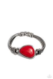 Badlands Bounty Red Bracelet - Paparazzi - Dare2bdazzlin N Jewelry