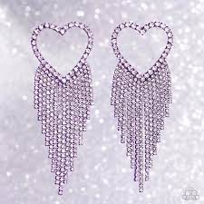 Sumptuous Sweethearts Purple Post Earring - Paparazzi - Dare2bdazzlin N Jewelry
