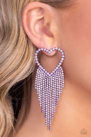 Sumptuous Sweethearts Purple Post Earring - Paparazzi - Dare2bdazzlin N Jewelry