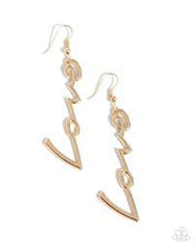 Load image into Gallery viewer, Light - Catching Letters Gold Earring - Paparazzi - Dare2bdazzlin N Jewelry
