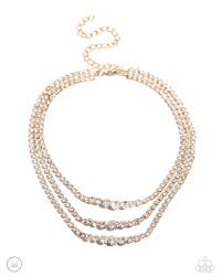 Dynamite Debut Gold Choker - Paparazzi - Dare2bdazzlin N Jewelry