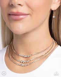 Dynamite Debut Gold Choker - Paparazzi - Dare2bdazzlin N Jewelry